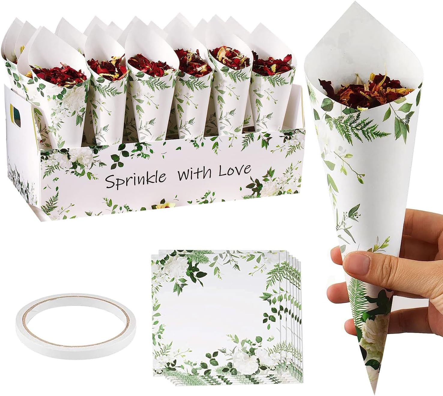 Cotton Candy Cone - SET 30 Sheets Wedding Paper Cones