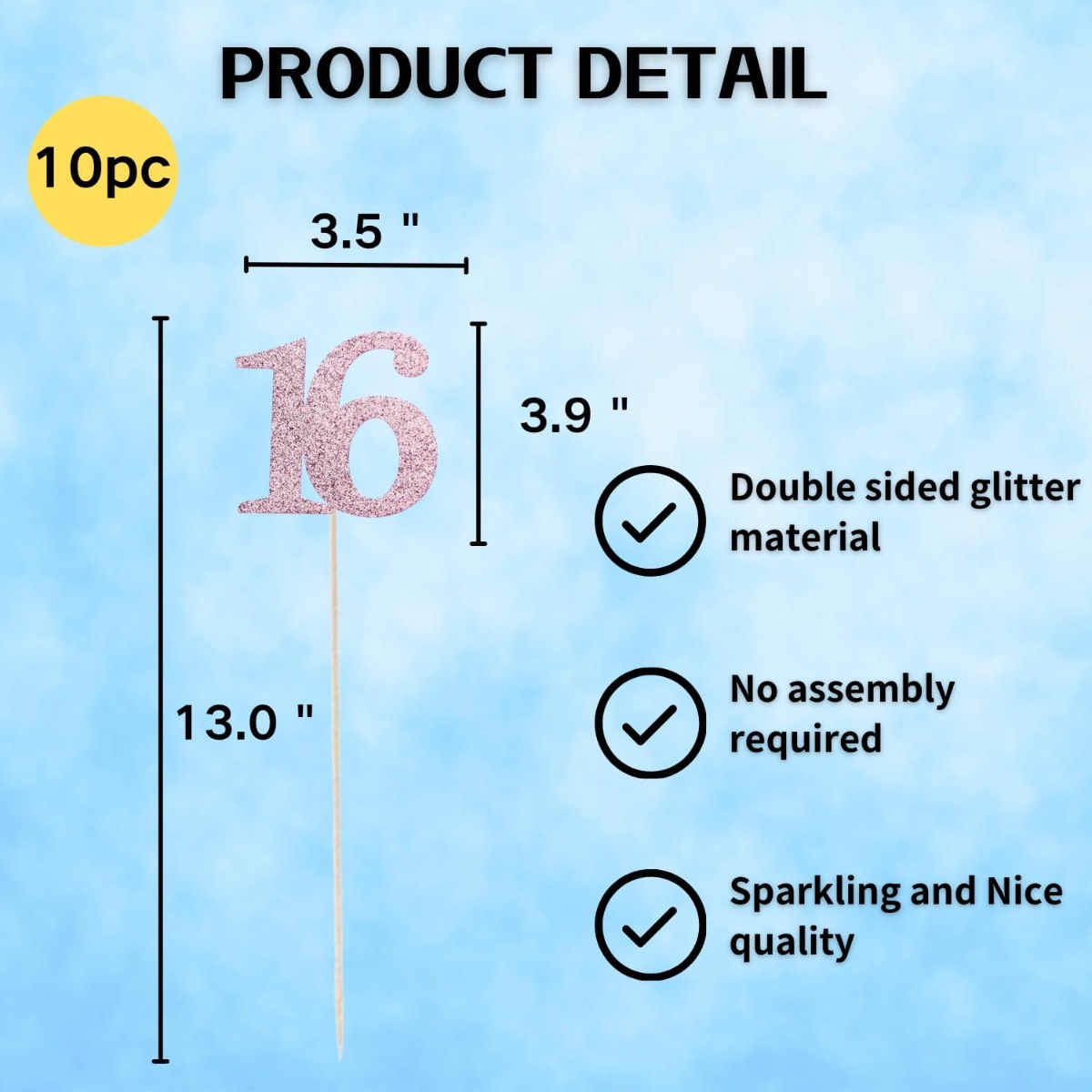 10-Pack Double Sided Glitter 1 - đánh giá và giá Centerpiece Stick