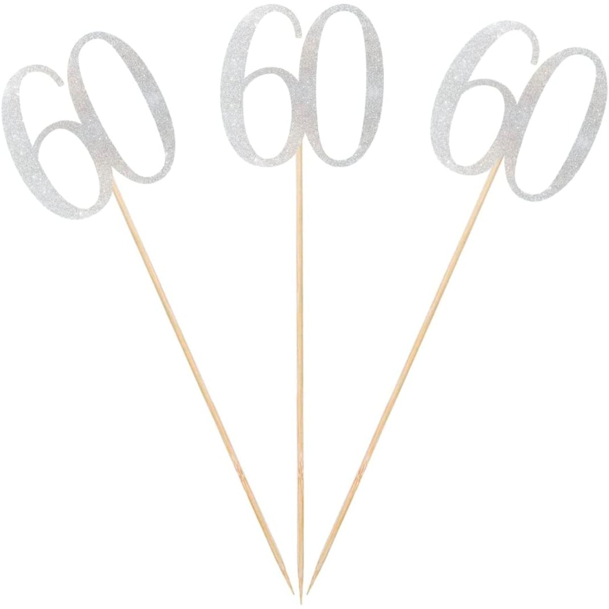 Set of 12 Silver Glitter Stick - đánh giá và giá Centerpiece Stick