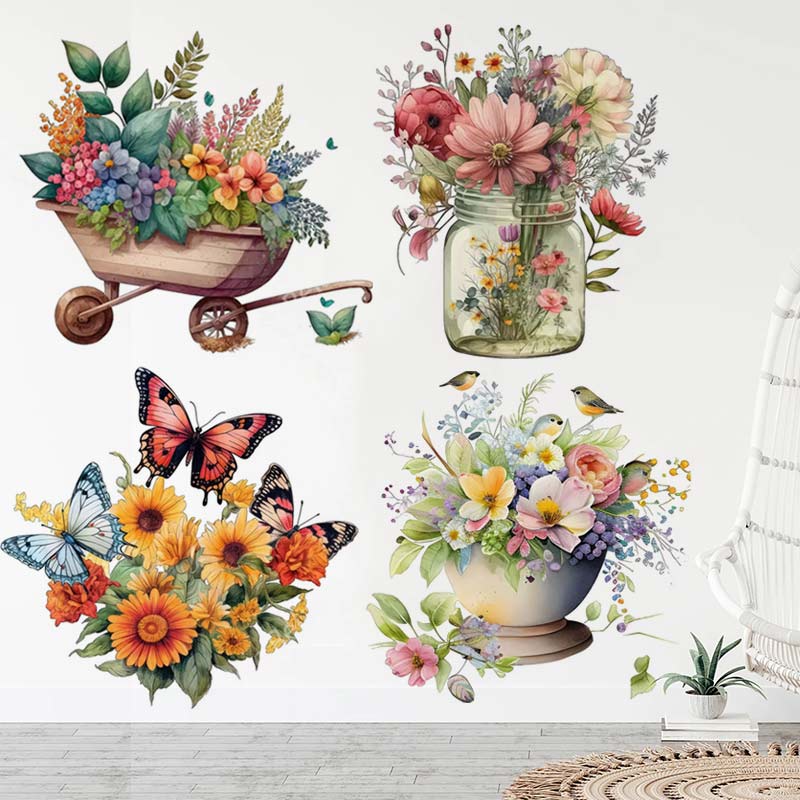 Rural Style Flower Watercolor  - đánh giá và giá Flower Wall Panel