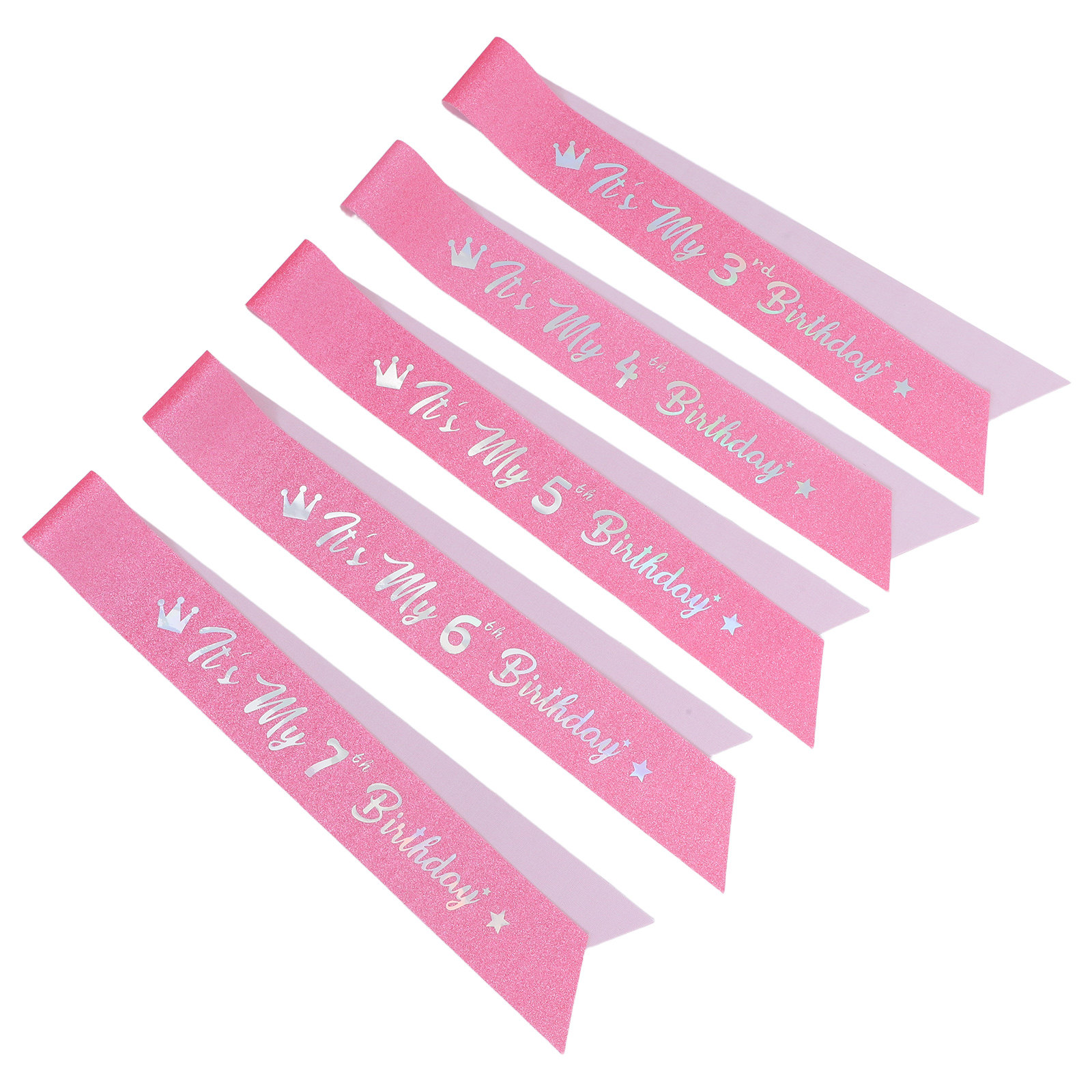 5Pcs Pink Glitter Happy Birthd - đánh giá và giá Birthday Sash Glitter