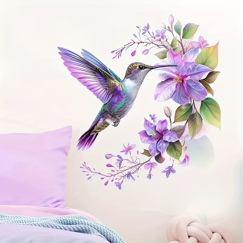 1 Purple Flower and Hummingbir - đánh giá và giá Flower Wall Panel
