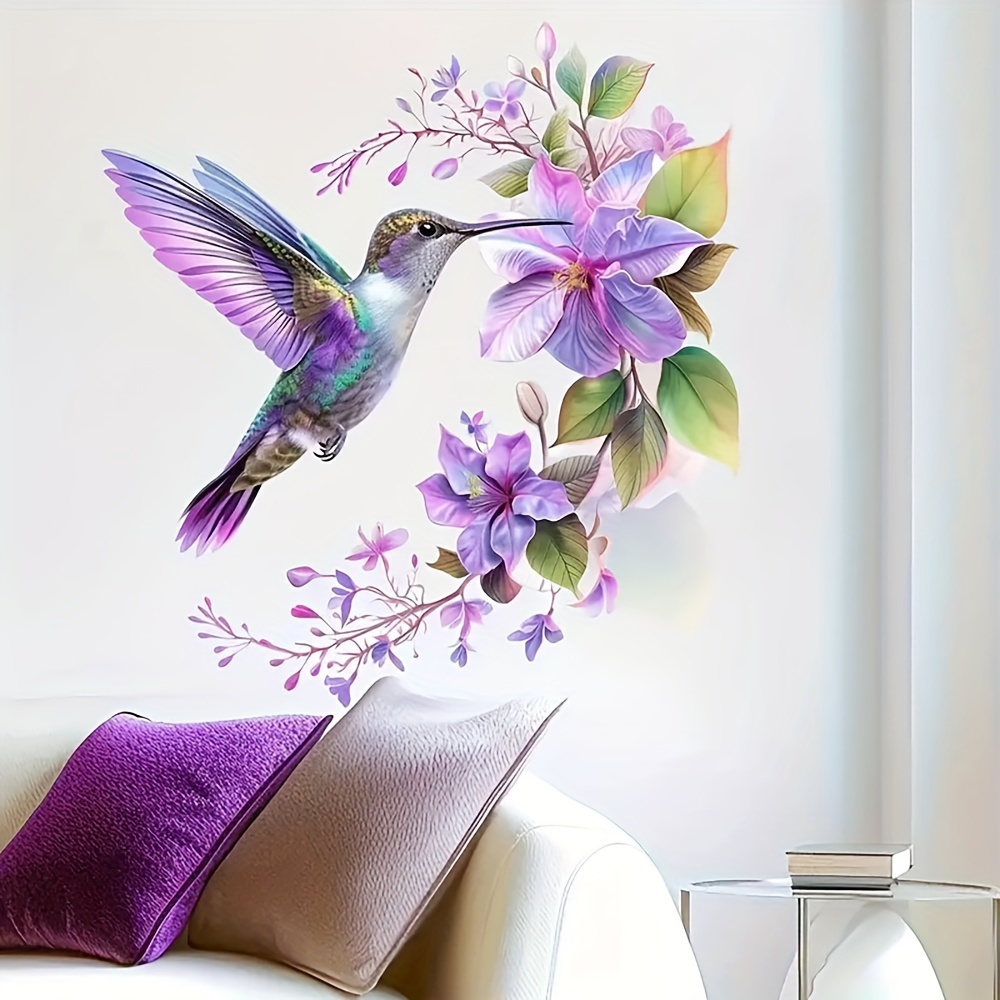 1 Purple Flower and Hummingbir - đánh giá và giá Flower Wall Panel