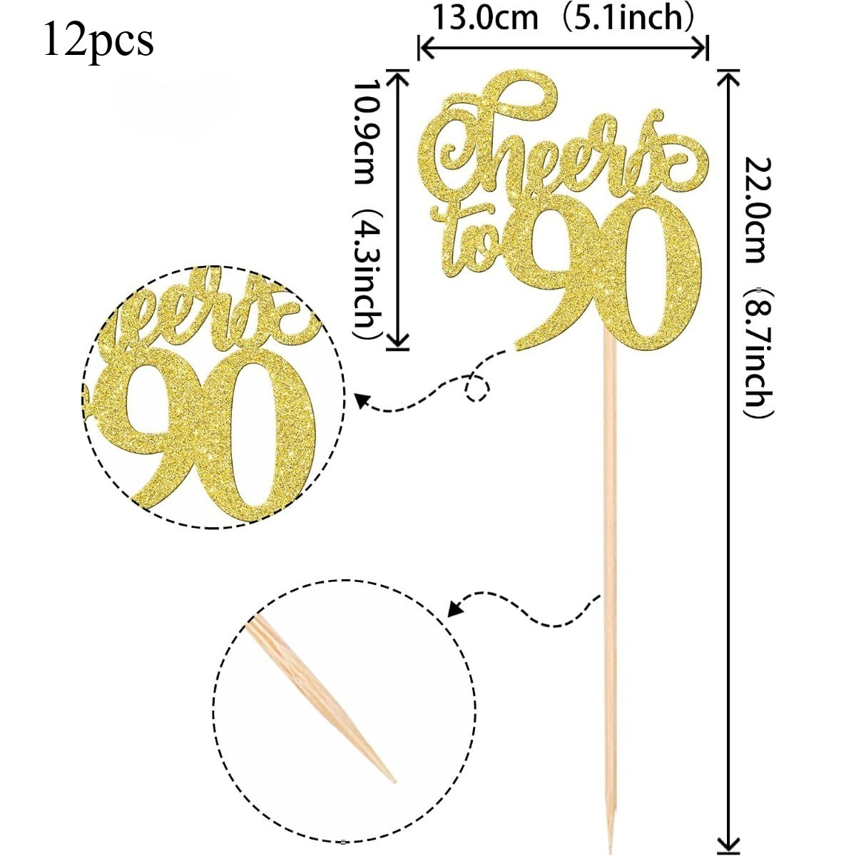 12PCS Cheers to 90 Centerpiece - đánh giá và giá Centerpiece Stick