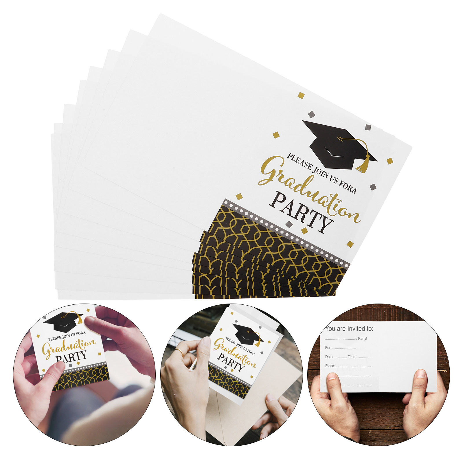 8Pcs Graduation Theme Invitati - đánh giá và giá Papercraft Supply Invitation