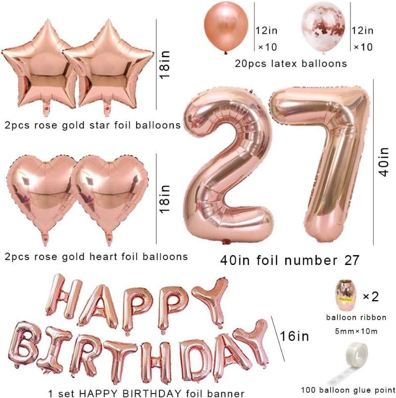 Rose Gold Happy Birthday Banne - đánh giá và giá Party Banner Gold
